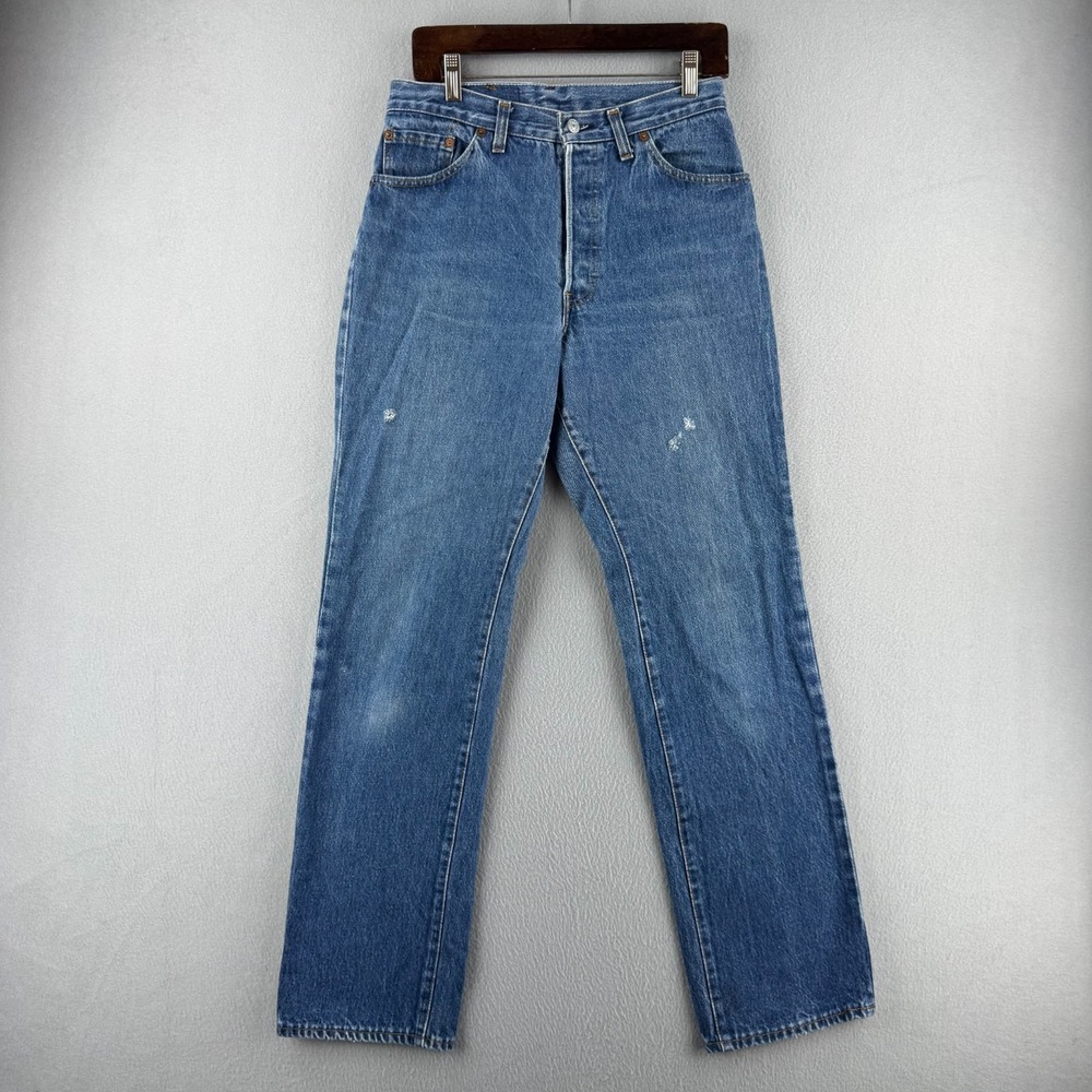 Vintage Levis Jeans Womens 30 (Fits 28x31) 501 Button Fly Straight Leg 80s USA